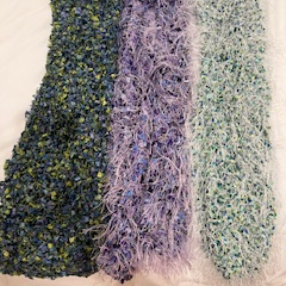 Barely Worn 3 Rectangular Hand Crocheted Scarves … - image 3